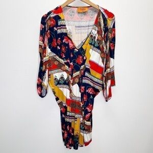 Voom by Joy Han Multicolored Floral Tunic Top